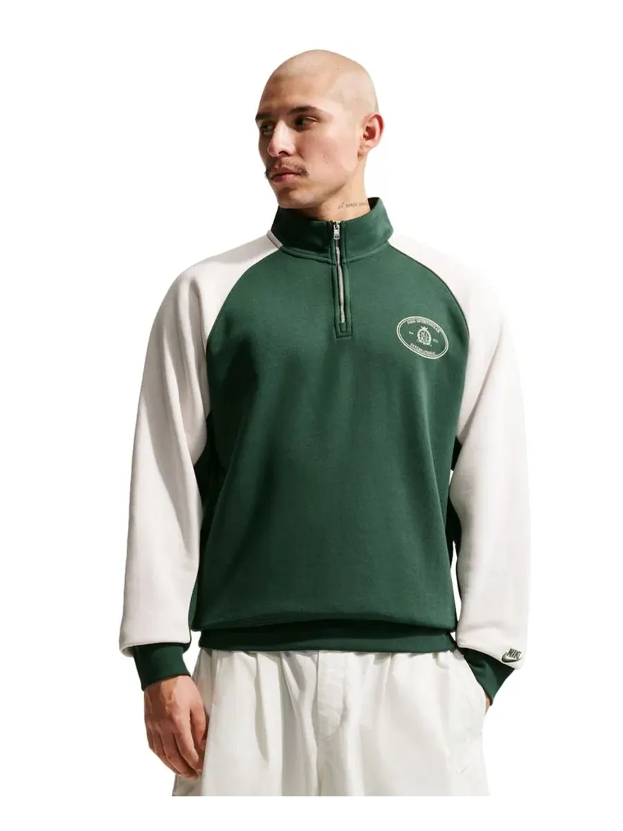 Мужской топ-полузастежка из флиса Nike Sportswear Club, Fir/Phantom — изображение 10 из 10