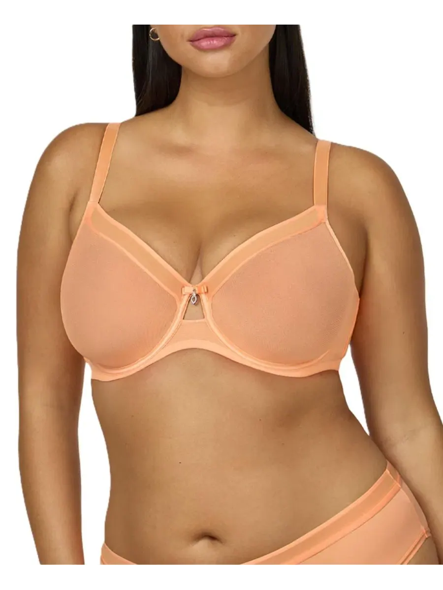 Бюстгальтер с вырезом V, с эффектом второй кожи, бренд Curvy Couture