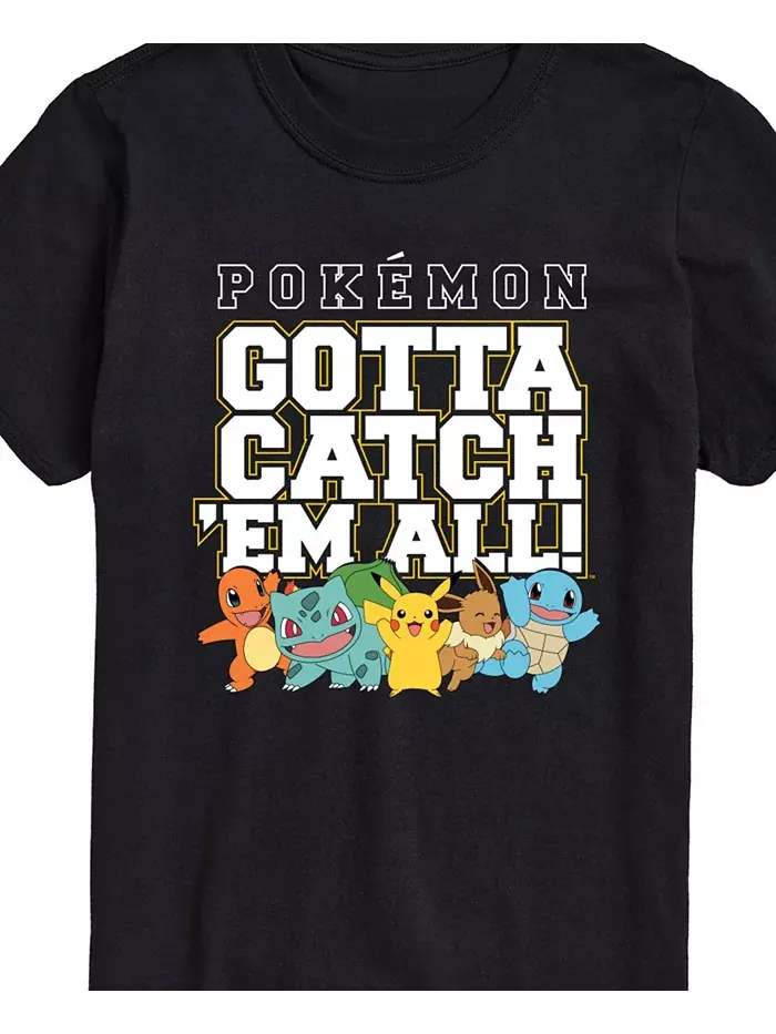 Мужская футболка с коротким рукавом Pokémon Gotta Catch All AIRWAVES — изображение 3 из 3, черный