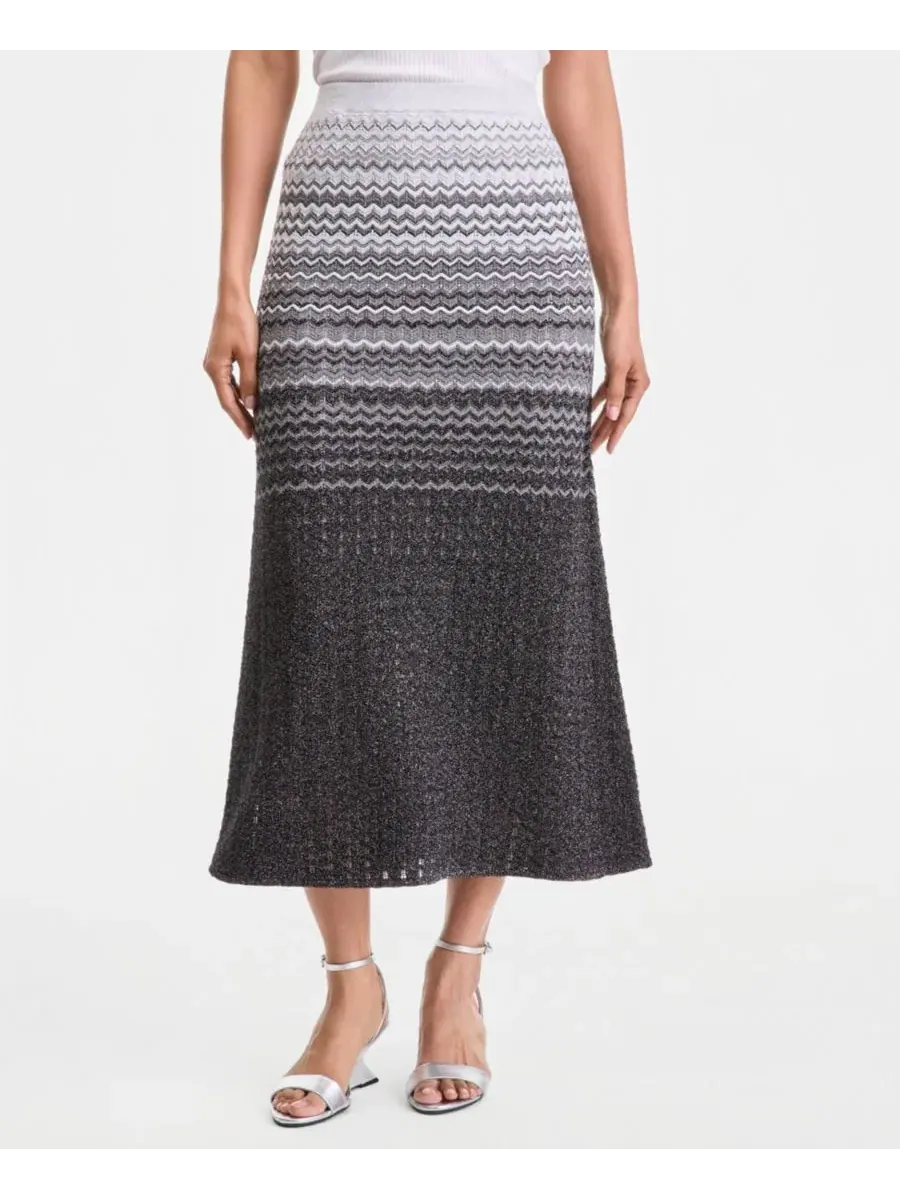 Комплект из топа без рукавов с омбре-полоской и юбки-миди, модель Ombre Stripe Sleeveless Sweater & — изображение 1 из 4