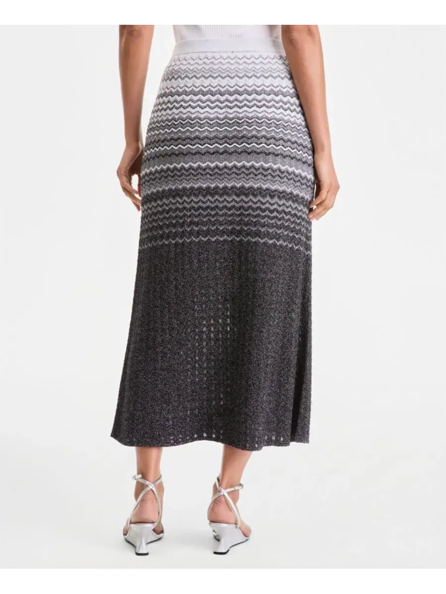 Комплект из топа без рукавов с омбре-полоской и юбки-миди, модель Ombre Stripe Sleeveless Sweater & — изображение 2 из 4