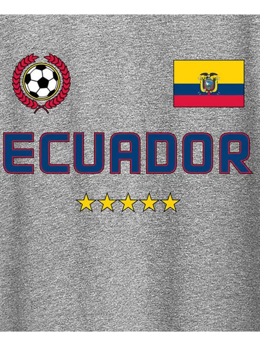 Футболка с графическим принтом Plus Size Ecuador Soccer Hybrid Apparel — изображение 3 из 3, серый