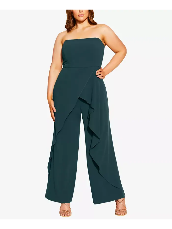 Комбинезон Attract Plus Size CITY CHIC — изображение 1 из 4, изумруд