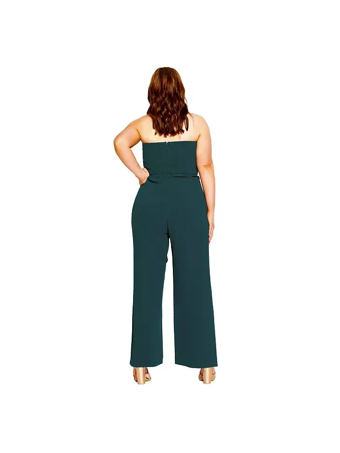 Комбинезон Attract Plus Size CITY CHIC — изображение 2 из 4, изумруд