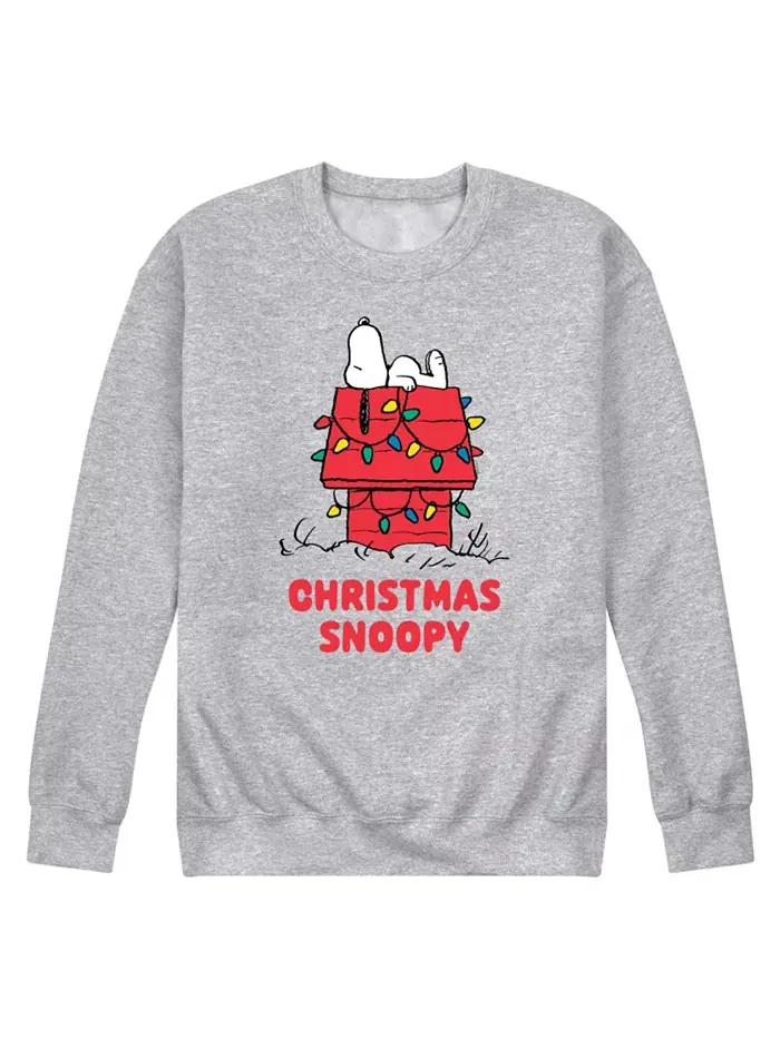 Мужская флисовая толстовка с длинным рукавом Peanuts Christmas Snoopy AIRWAVES — изображение 1 из 3, серый