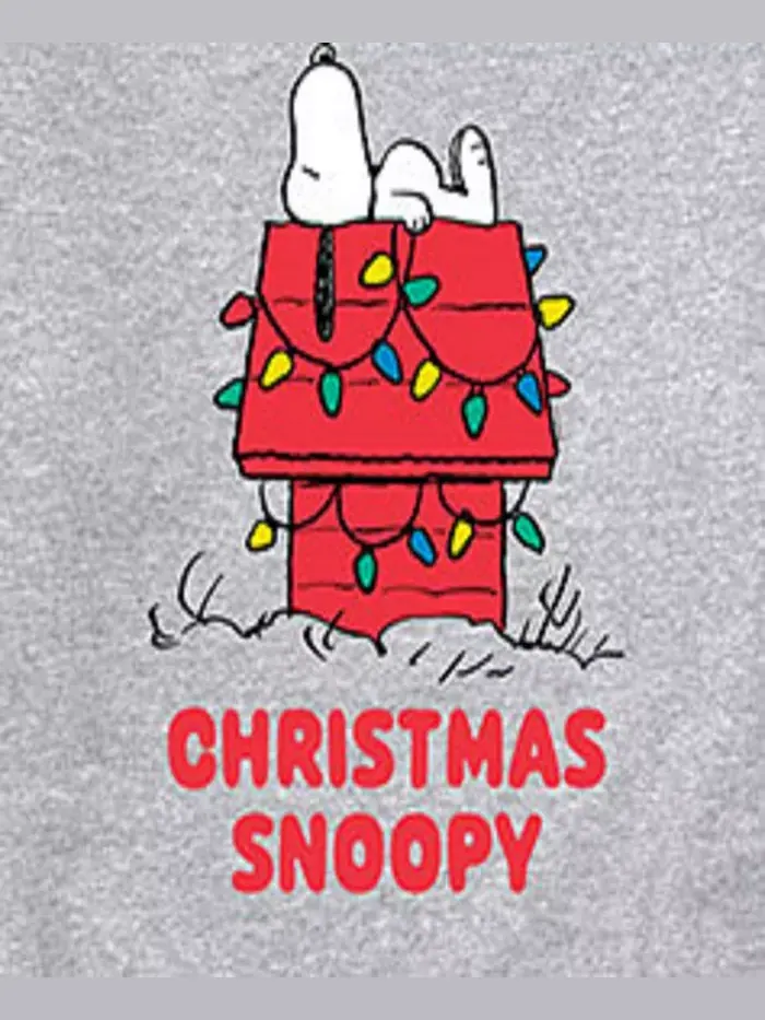 Мужская флисовая толстовка с длинным рукавом Peanuts Christmas Snoopy AIRWAVES — изображение 3 из 3, серый