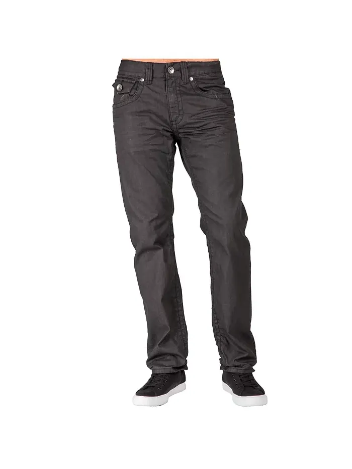 Мужские джинсы Relaxed Straight Leg Premium Denim черные с покрытием в ретро-стиле, с молниями и