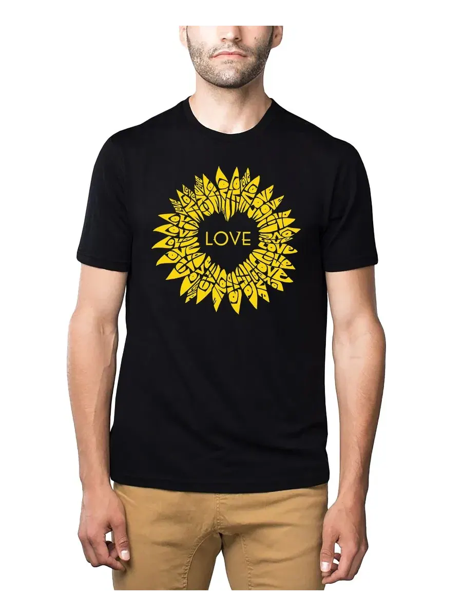 Футболка с принтом Sunflower Love LA Pop Art — изображение 1 из 4, черный