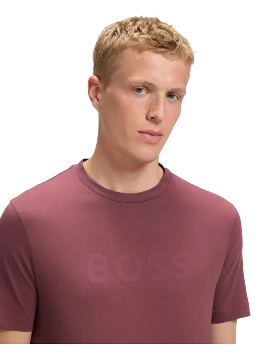 Футболка мужская с логотипом, хлопковая Hugo Boss — изображение 5 из 5, красный