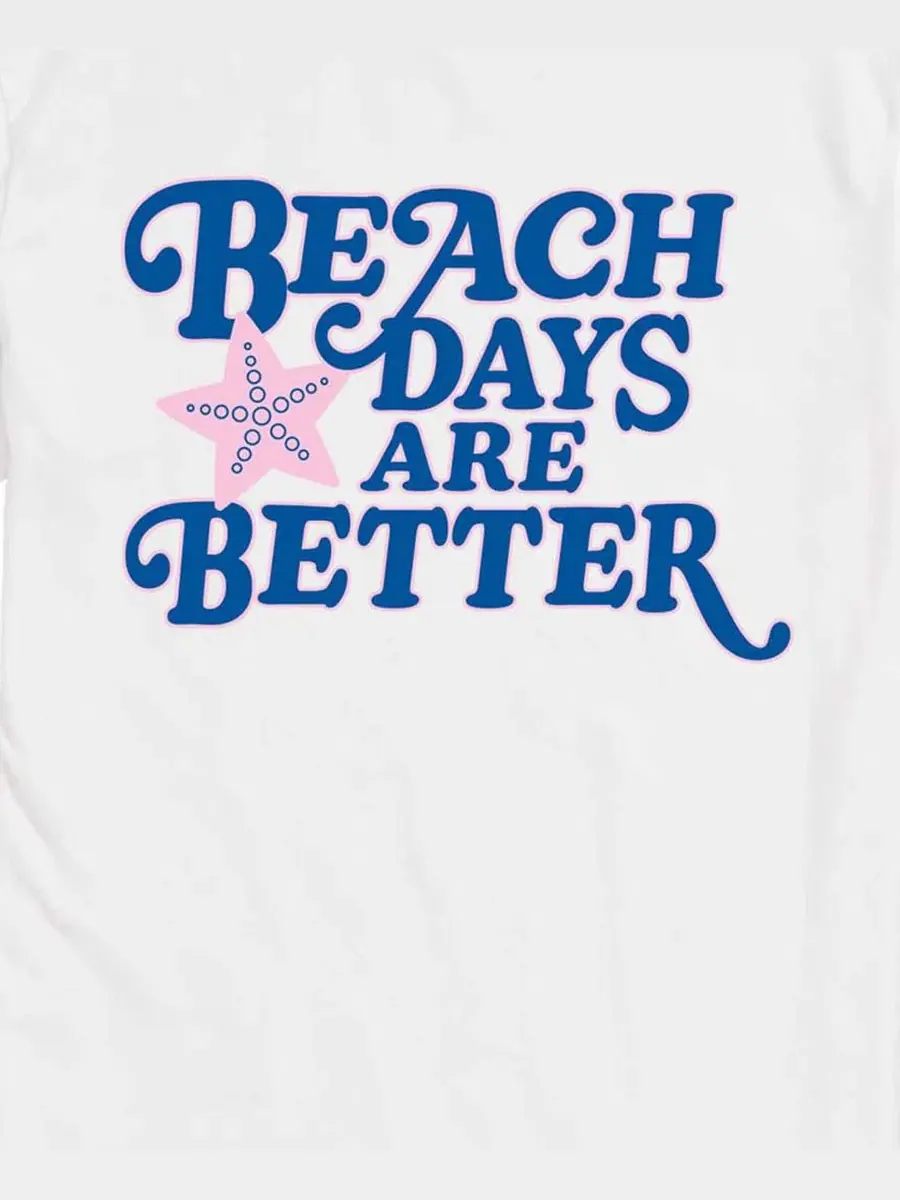 Футболка с принтом Beach Days Are Better AIRWAVES — изображение 3 из 3, белый