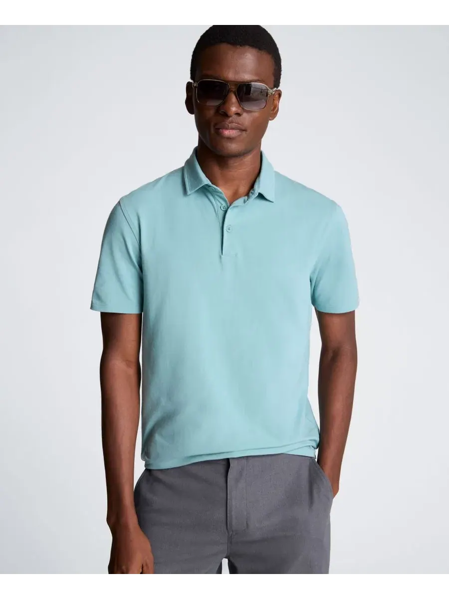 Мужская рубашка-поло с коротким рукавом, слим-фит Kenneth Cole — изображение 1 из 6, голубой