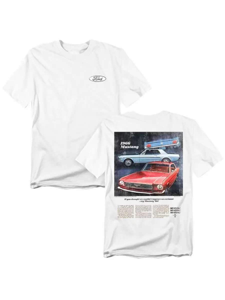 Футболка с принтом Ford 66 Advert Front Back Mustang — изображение 1 из 3, белый