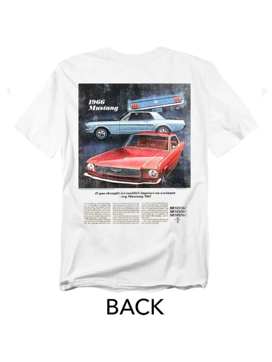 Футболка с принтом Ford 66 Advert Front Back Mustang — изображение 3 из 3, белый