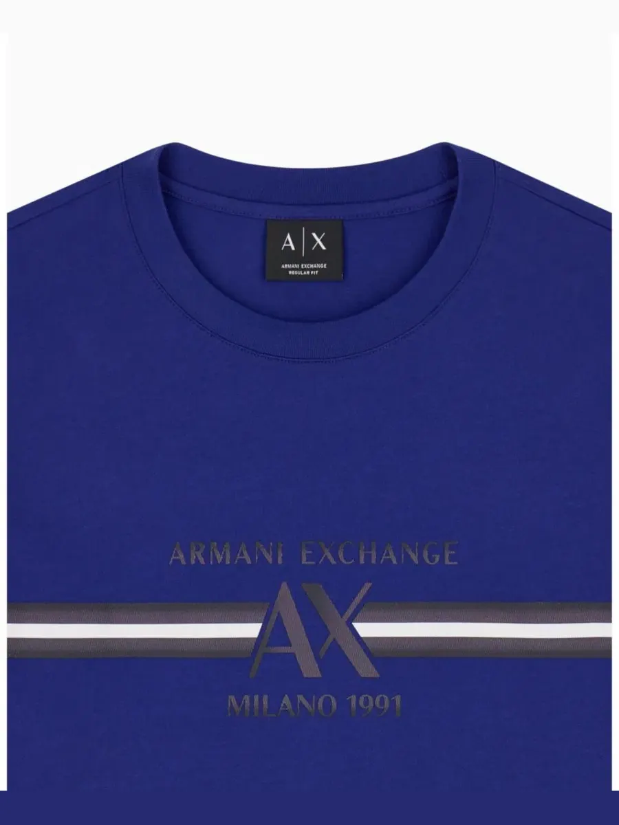 Футболка с полосой A|X Armani Exchange — изображение 4 из 7, синий