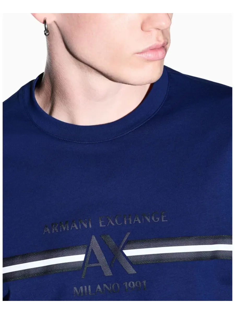 Футболка с полосой A|X Armani Exchange — изображение 7 из 7, синий