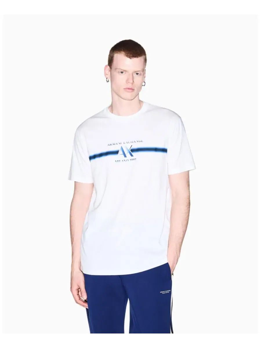 Футболка с полосками A|X Armani Exchange — изображение 1 из 8, белый