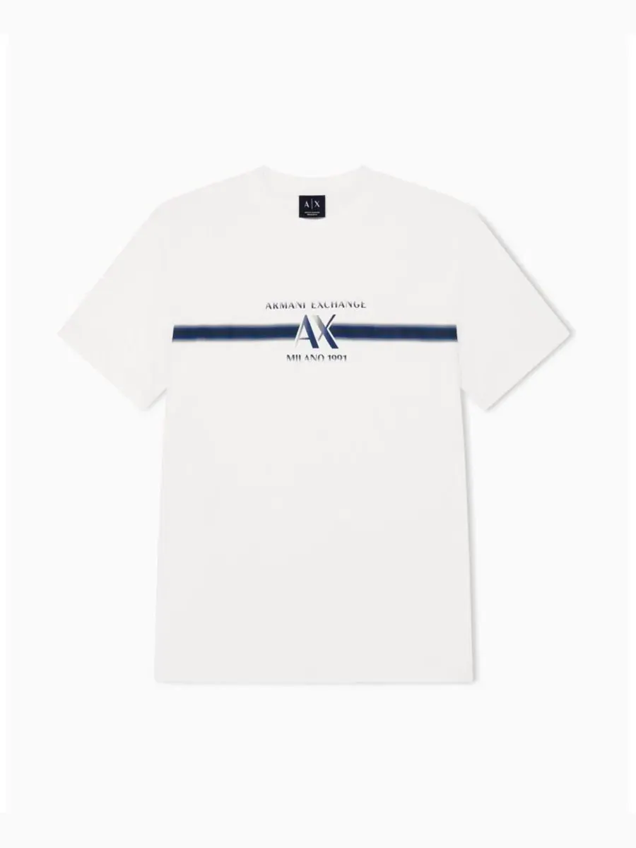 Футболка с полосками A|X Armani Exchange — изображение 2 из 8, белый