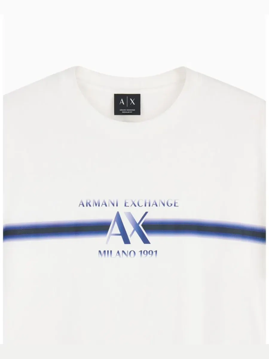 Футболка с полосками A|X Armani Exchange — изображение 4 из 8, белый