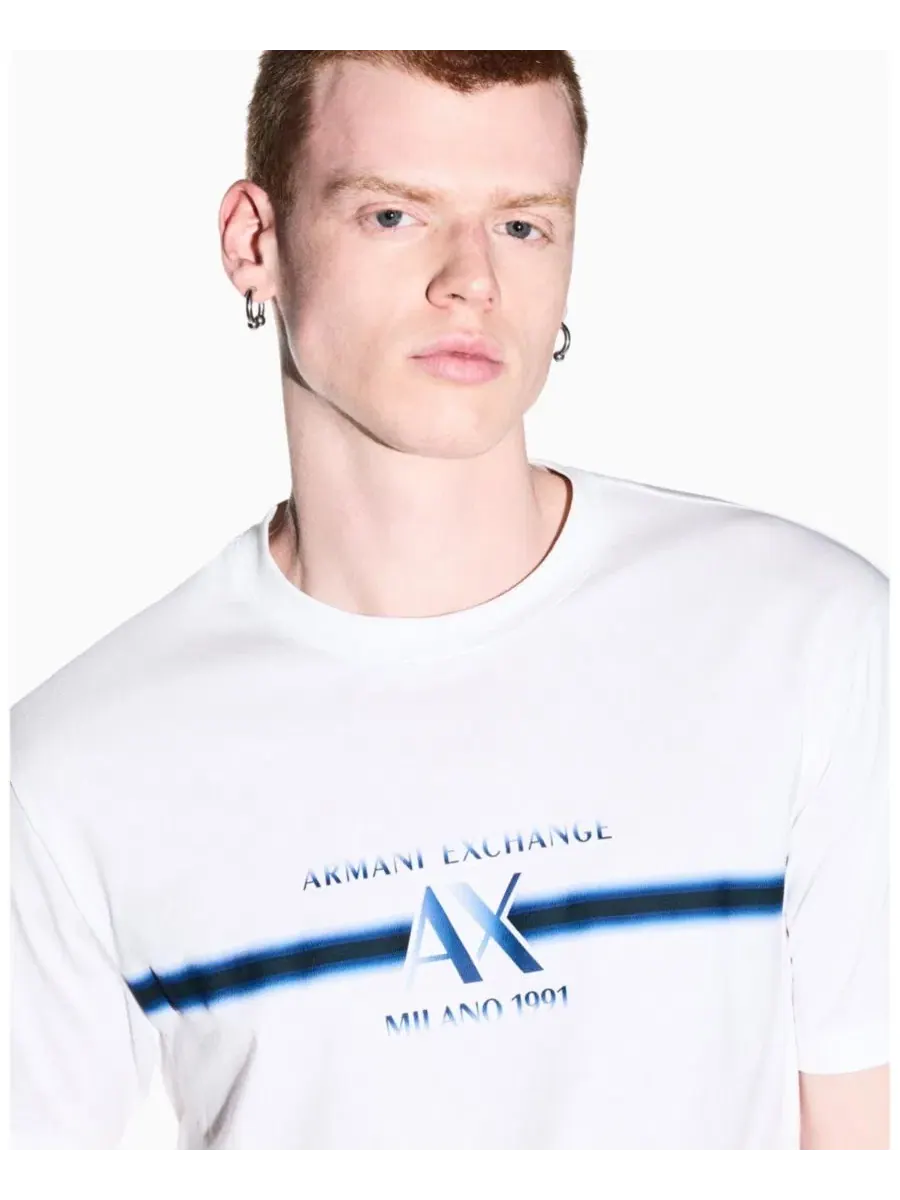 Футболка с полосками A|X Armani Exchange — изображение 7 из 8, белый