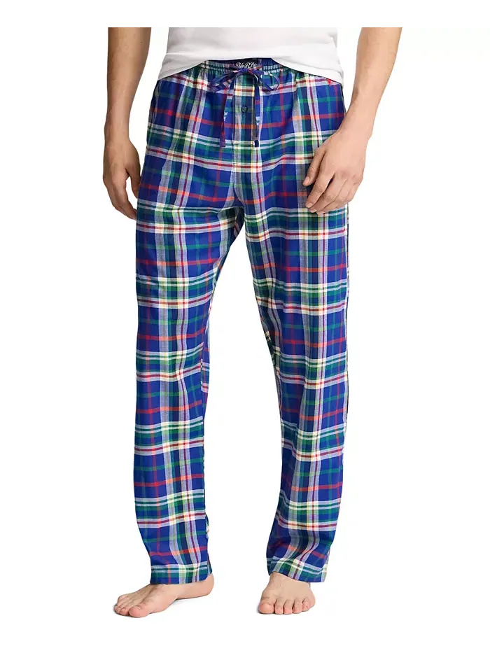 Мужские пижамные брюки из фланели в клетку Polo Ralph Lauren — изображение 1 из 4, красный