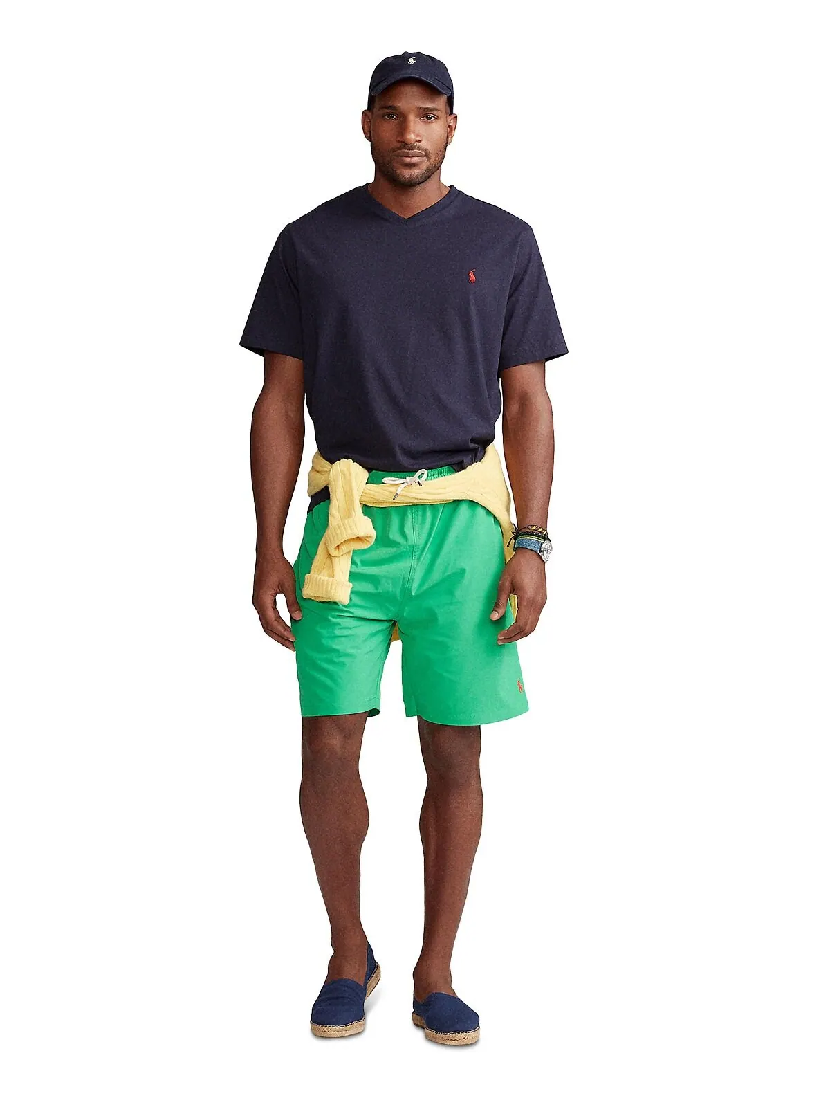 Мужская футболка классического кроя с v-образным вырезом Big & Tall Polo Ralph Lauren — изображение 2 из 4, чернильный
