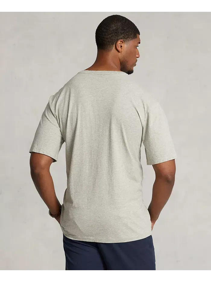 Мужская футболка с V-образным вырезом Big & Tall Classic Fit Polo Ralph Lauren — изображение 4 из 8, серый