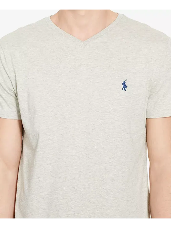 Мужская футболка с V-образным вырезом Big & Tall Classic Fit Polo Ralph Lauren — изображение 6 из 8, серый