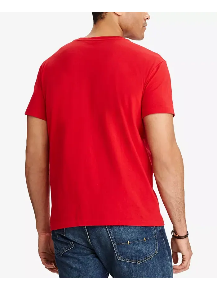Мужская футболка с V-образным вырезом Big & Tall Classic Fit Polo Ralph Lauren — изображение 3 из 4, красный