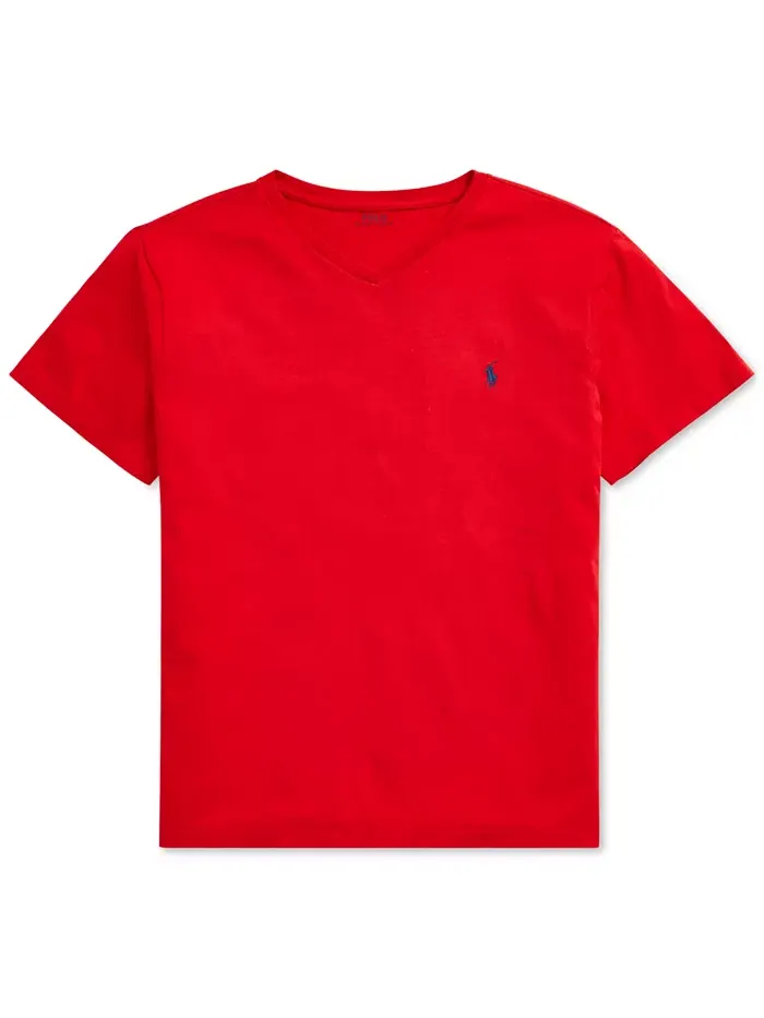 Мужская футболка с V-образным вырезом Big & Tall Classic Fit Polo Ralph Lauren — изображение 4 из 4, красный