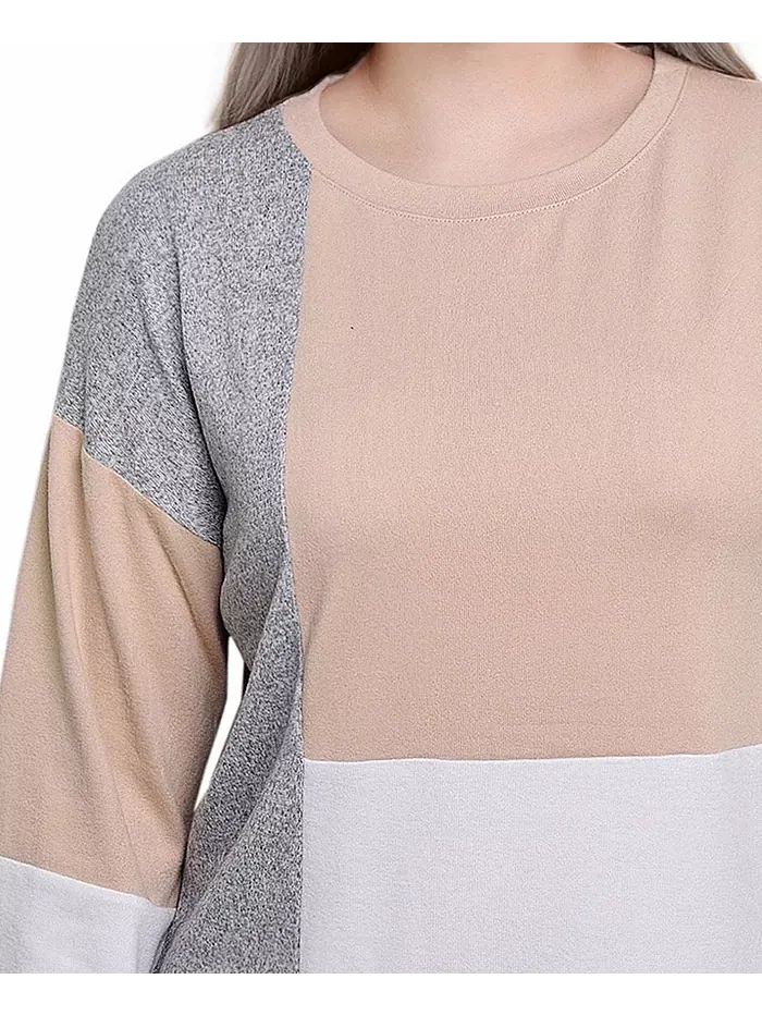 Женский топ с длинными рукавами и цветными блоками NY Collection — изображение 4 из 4