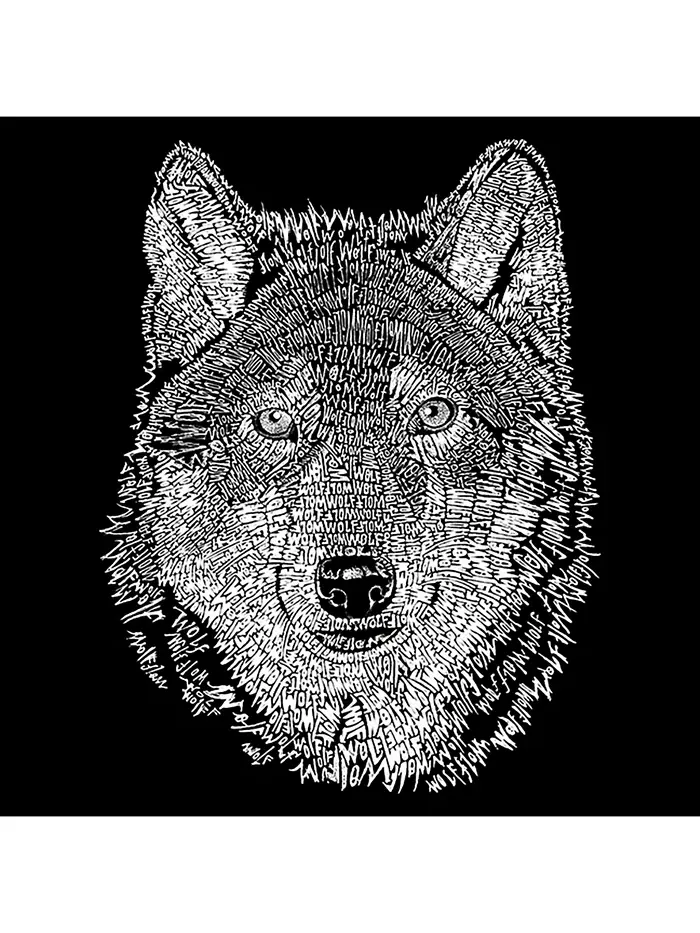 Мужская футболка Premium Word Art - Wolf LA Pop Art — изображение 2 из 2, черный