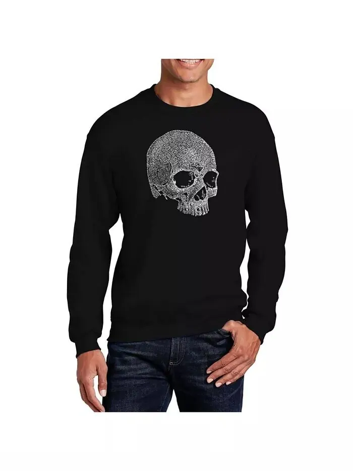 Мужская толстовка Word Art Dead Inside Skull с круглым вырезом LA Pop Art — изображение 1 из 2, черный