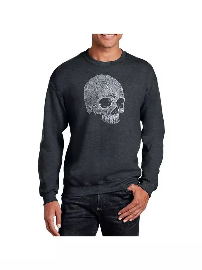 Мужская толстовка Word Art Dead Inside Skull с круглым вырезом LA Pop Art — изображение 1 из 2, серый