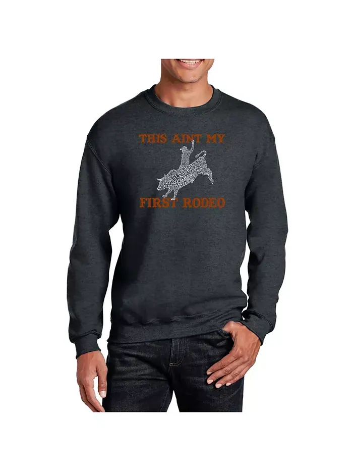 Мужской свитшот с принтом Word Art "This Aint My First Rodeo" LA Pop Art — изображение 1 из 2, серый