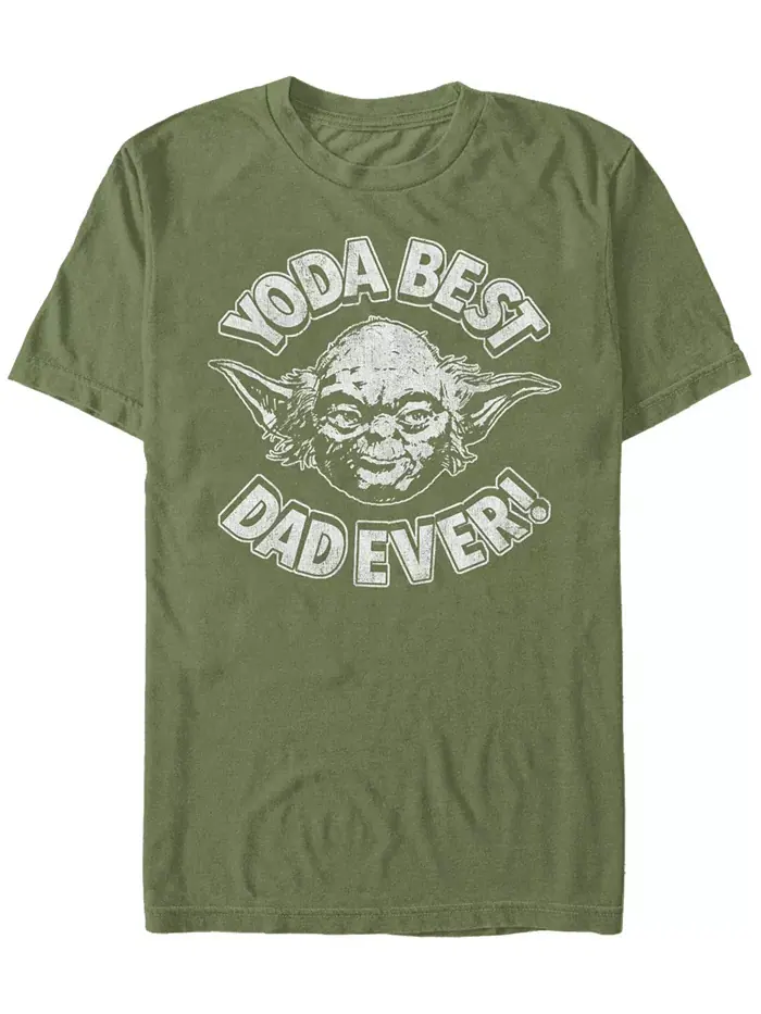 Мужская футболка с коротким рукавом Star Wars Yoda Best Dad Fifth Sun — изображение 1 из 1, зеленый