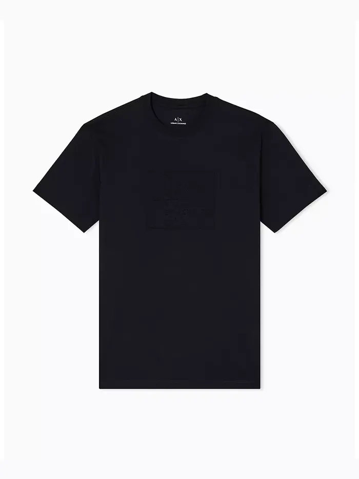 Мужская футболка с тональным принтом в виде сетки A|X Armani Exchange — изображение 5 из 5, черный
