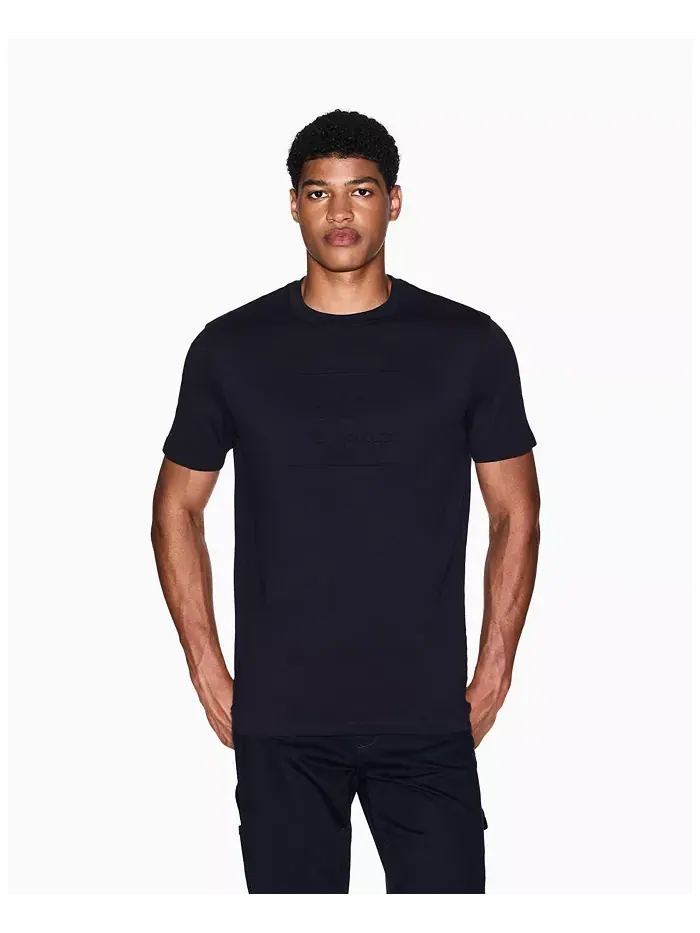 Мужская футболка с тональным принтом в виде сетки A|X Armani Exchange — изображение 1 из 5, синий