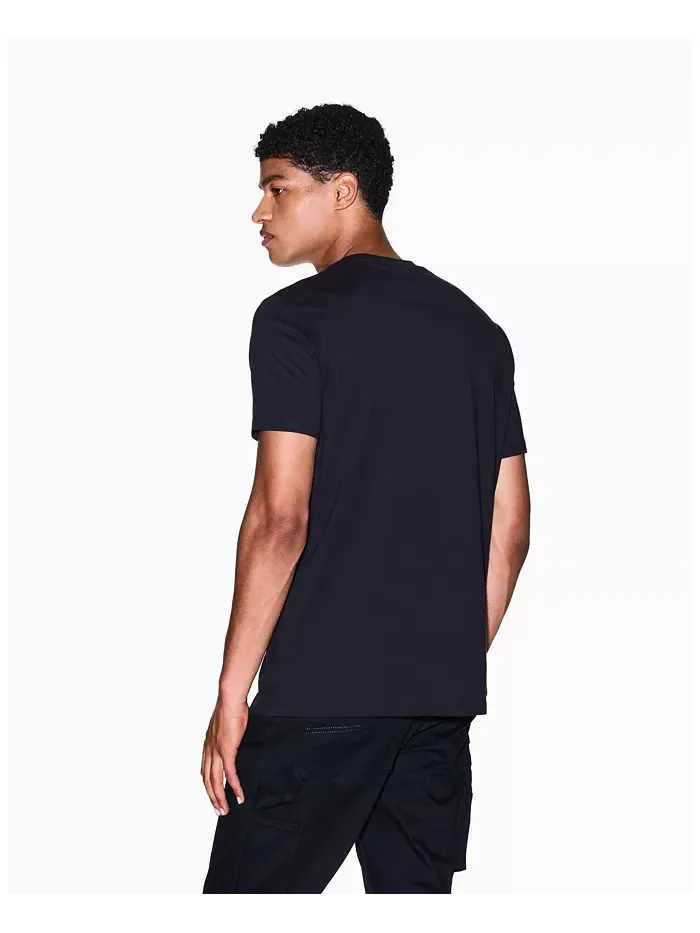 Мужская футболка с тональным принтом в виде сетки A|X Armani Exchange — изображение 2 из 5, синий