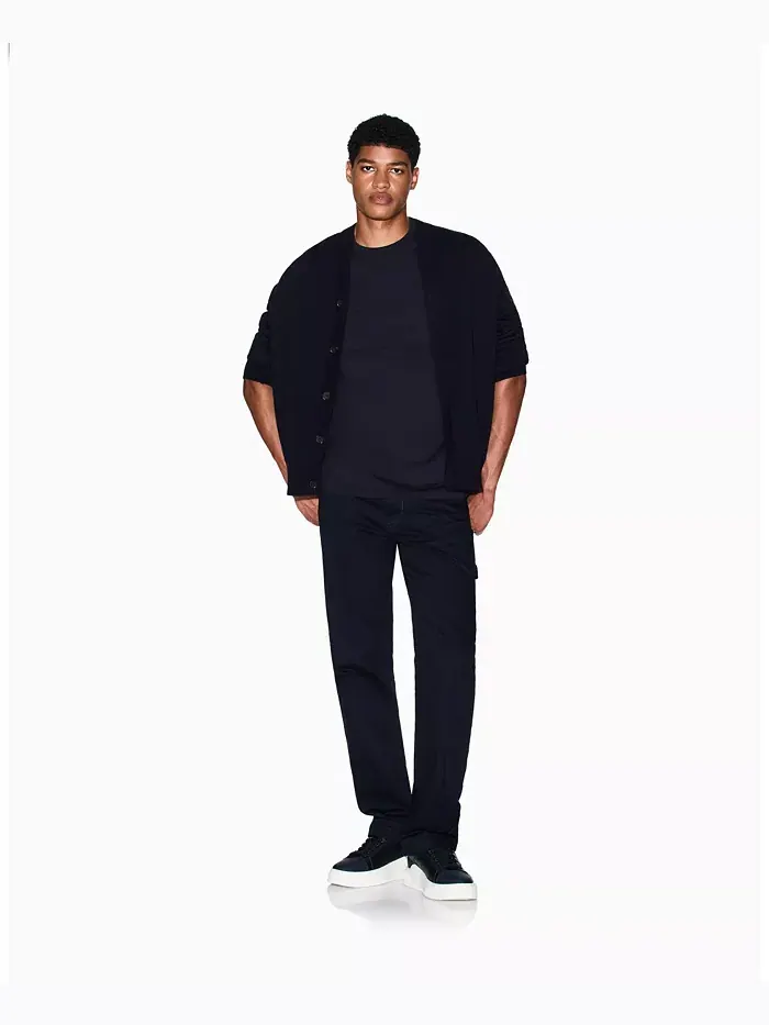 Мужская футболка с тональным принтом в виде сетки A|X Armani Exchange — изображение 3 из 5, синий