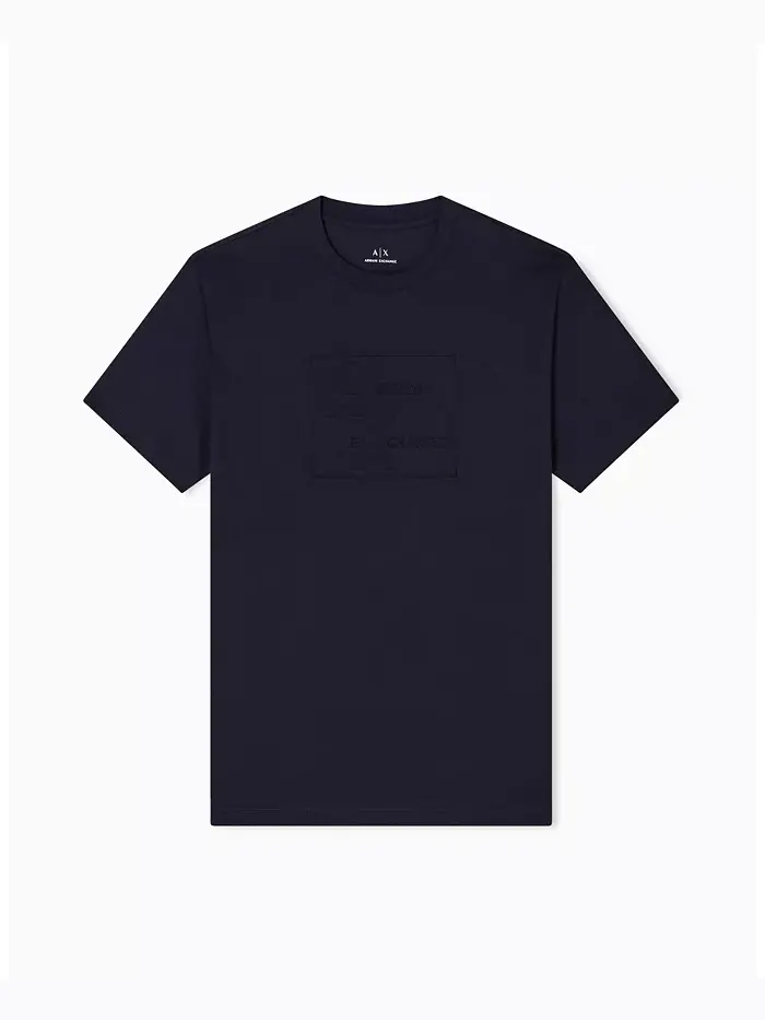 Мужская футболка с тональным принтом в виде сетки A|X Armani Exchange — изображение 5 из 5, синий