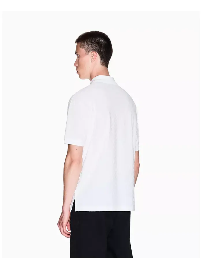 Мужская поло из мерсеризованного хлопка с жаккардовым логотипом A|X Armani Exchange — изображение 2 из 5, бежевый/бежевый