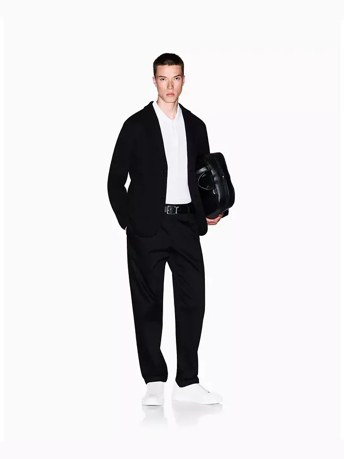 Мужская поло из мерсеризованного хлопка с жаккардовым логотипом A|X Armani Exchange — изображение 3 из 5, бежевый/бежевый