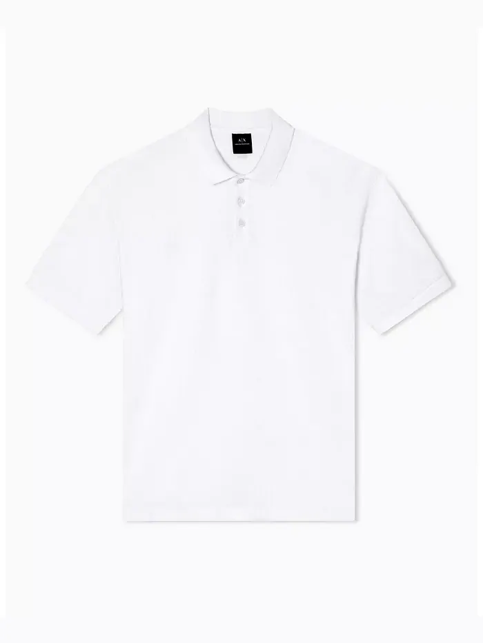Мужская поло из мерсеризованного хлопка с жаккардовым логотипом A|X Armani Exchange — изображение 5 из 5, бежевый/бежевый