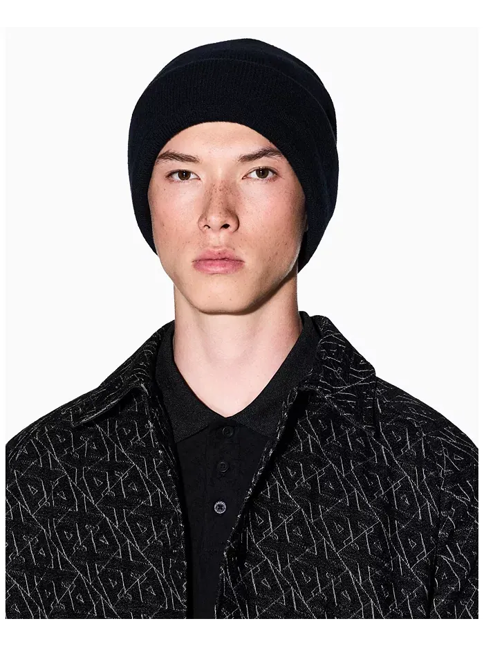 Мужская поло из мерсеризованного хлопка с жаккардовым логотипом A|X Armani Exchange — изображение 4 из 5, черный