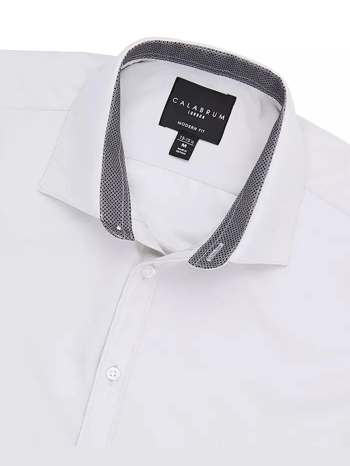 Мужская классическая рубашка Regular Fit Solid Wrinkle Free Performance Calabrum — серый