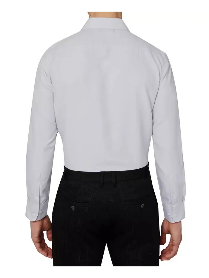 Мужская классическая рубашка Regular Fit Solid Wrinkle Free Performance Calabrum — изображение 3 из 6, серый