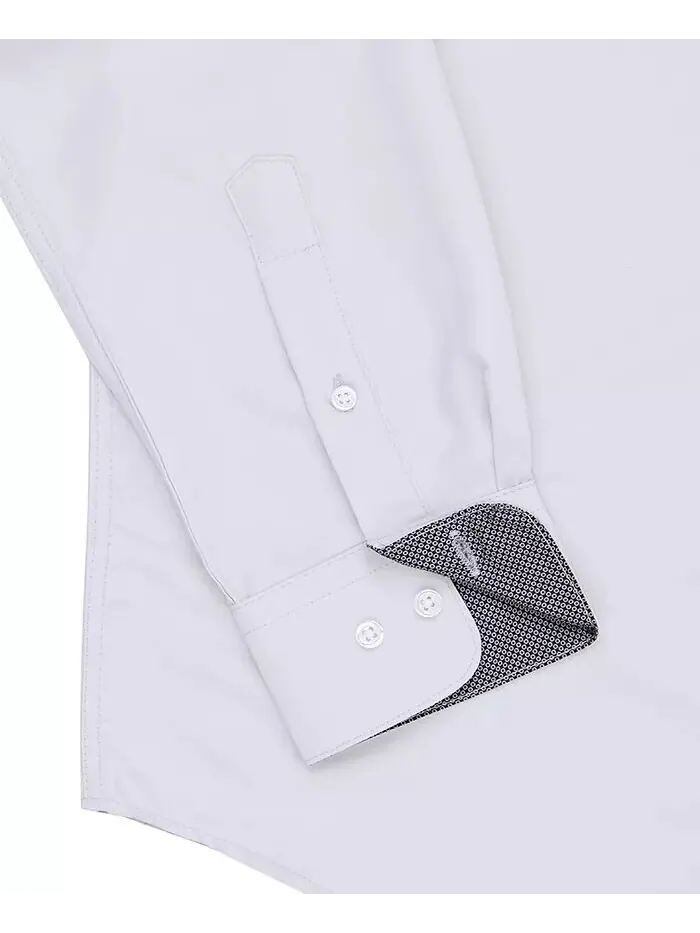 Мужская классическая рубашка Regular Fit Solid Wrinkle Free Performance Calabrum — изображение 5 из 6, серый
