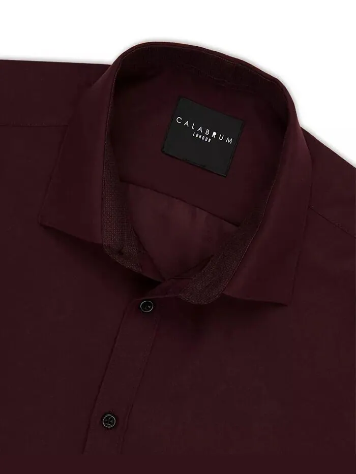 Мужская классическая рубашка Regular Fit Solid Wrinkle Free Performance Calabrum — красный