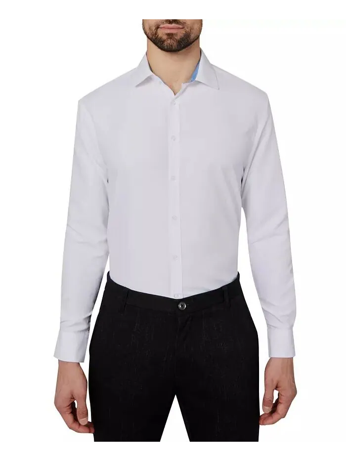 Мужская классическая рубашка Regular Fit Solid Wrinkle Free Performance Calabrum — изображение 2 из 6, белый