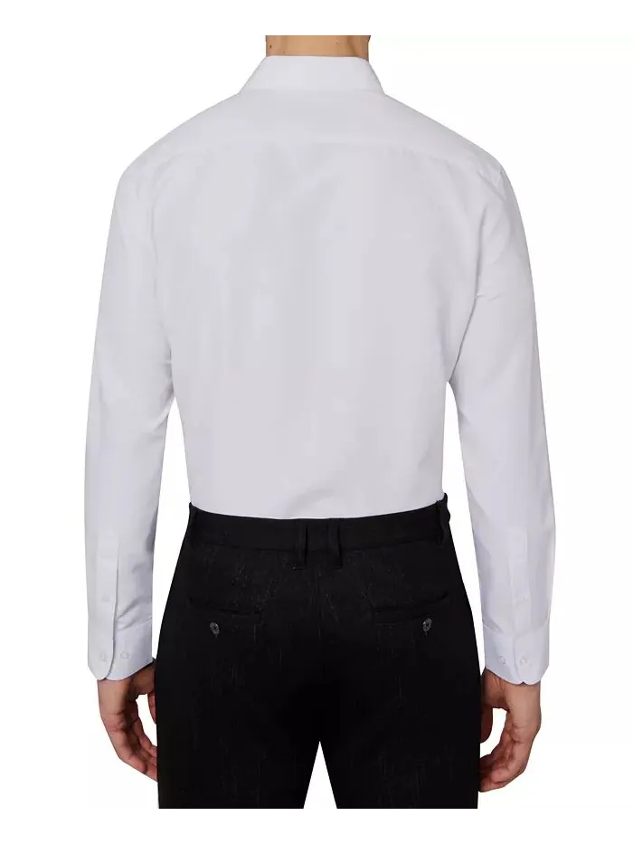 Мужская классическая рубашка Regular Fit Solid Wrinkle Free Performance Calabrum — изображение 3 из 6, белый